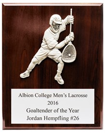 MCG810 Male Goalie Figure Lacrosse Plaque